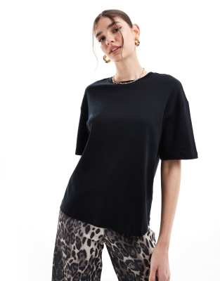 Mango Premium Oversized T-shirt In Black