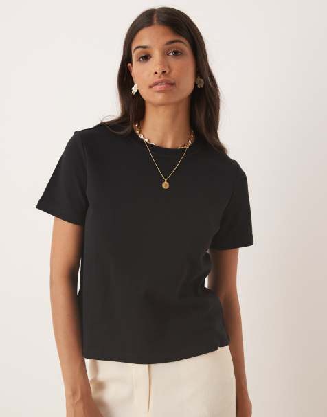 Mango - Premium - Sort T-shirt i 100% bomuld - view 1