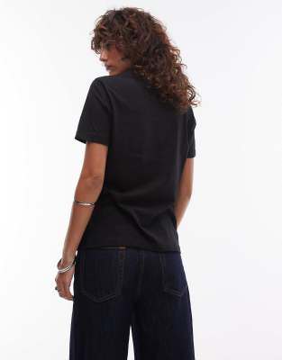 Shop Mango Premium T-shirt In Black