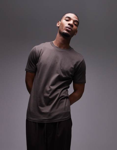 Mango premium t-shirt in dark brown - view 1