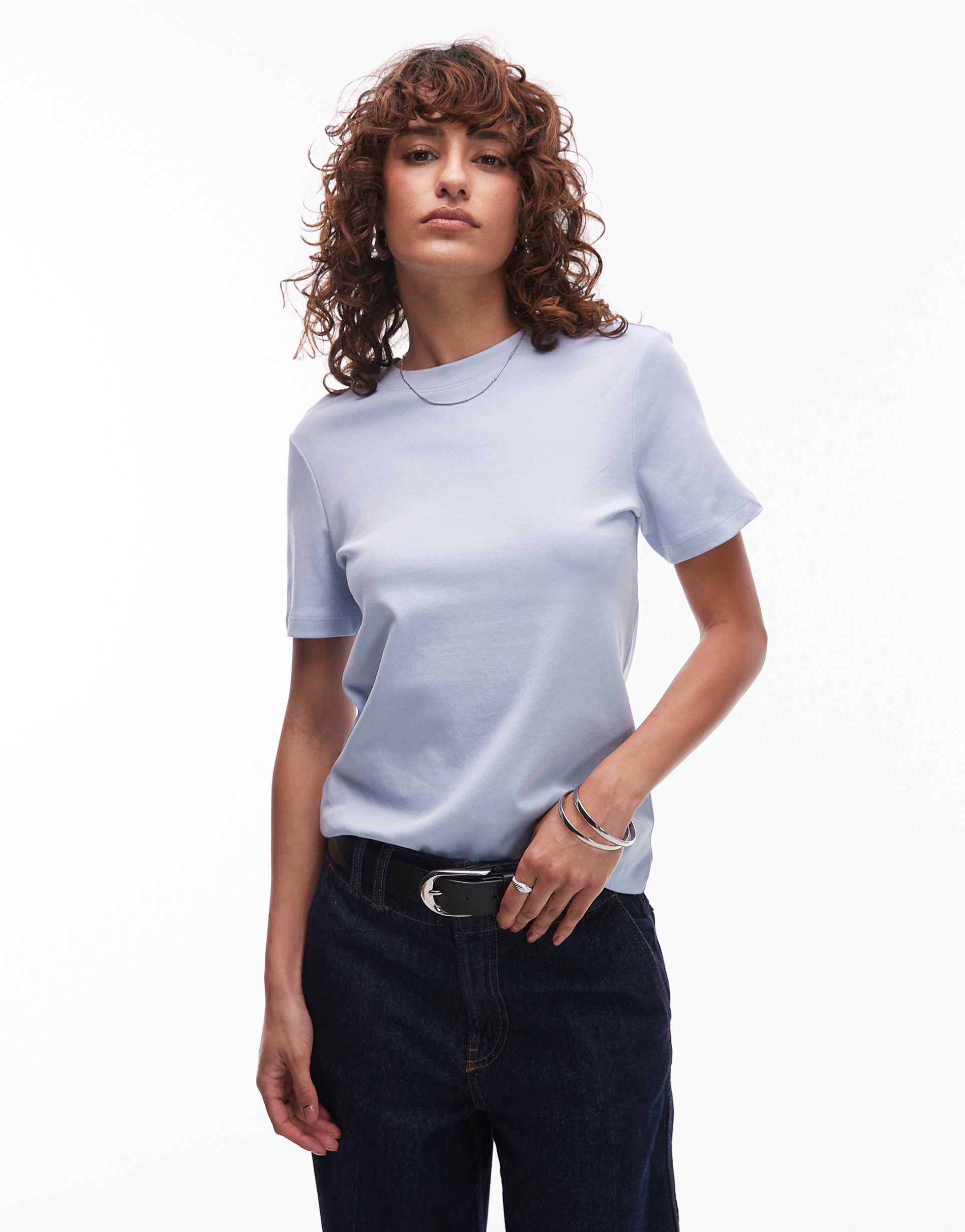 mango premium t-shirt in light blue