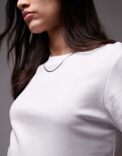 Mango premium t-shirt in white, 3 of 4