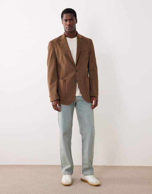 Mango premium tailored blazer in mid brown, 2 of 5
