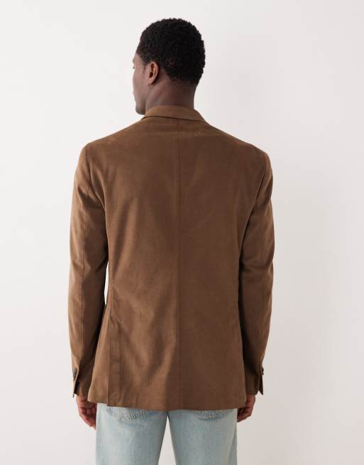 Mango premium tailored blazer in mid brown, 3 of 5