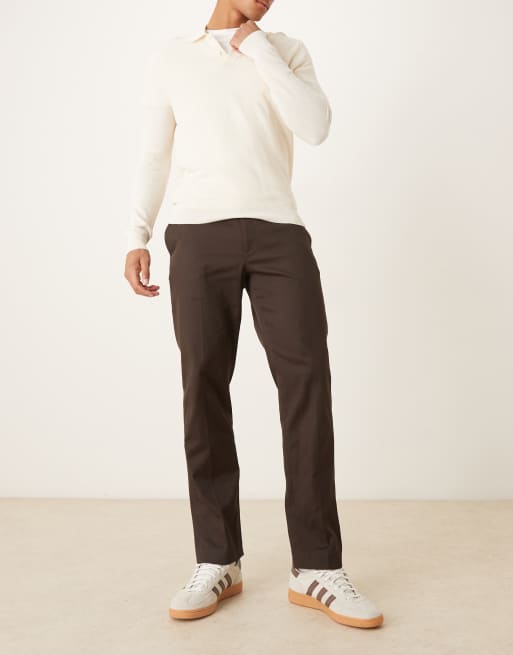 Mango premium tailored pants in deep brown, 2 of 5