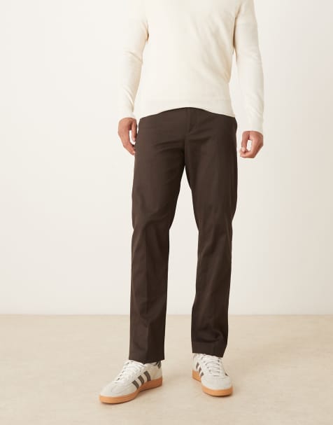 Mango premium tailored trouser in deep brown