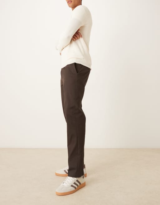 Mango premium tailored trouser in deep brown, 3 of 5