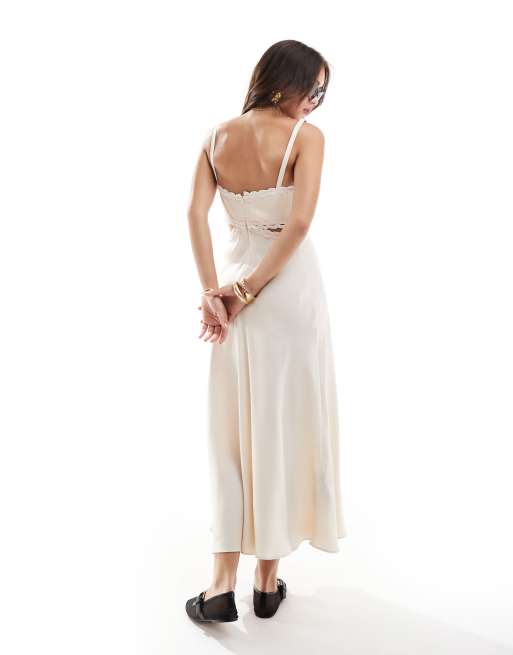 white christmas dresses Beige Cutout Tiered Mini Dress | Free People