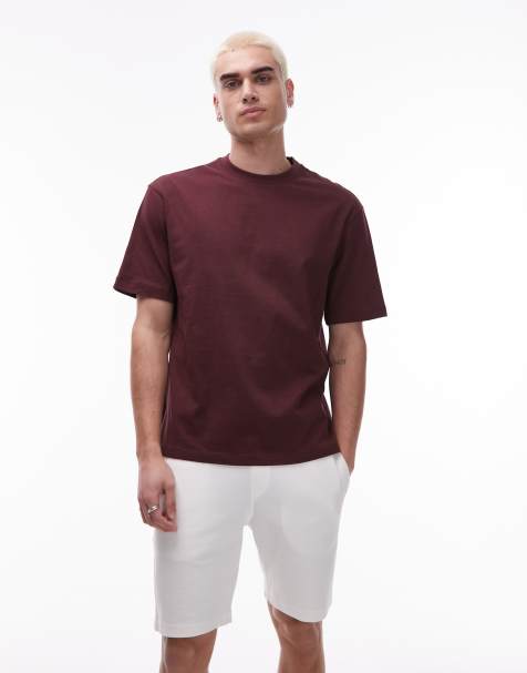 Mango – Premium – Vinröd t-shirt i regular fit och bomull - view 1