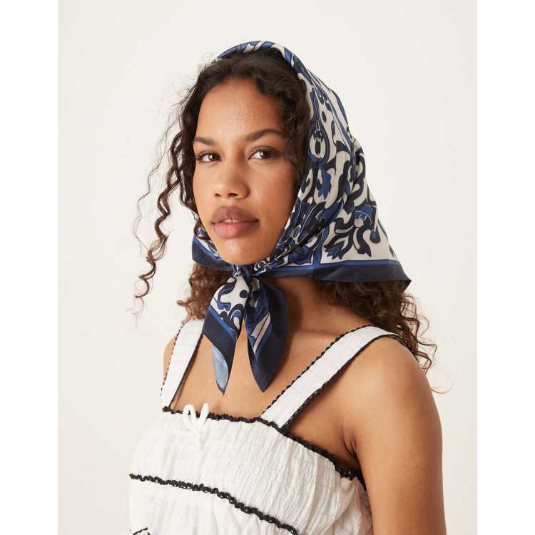 小物 Porter Classic - INDIGO PRINT SILK SCARF Porter Classic - Indigo Print Silk Scarf Scarves