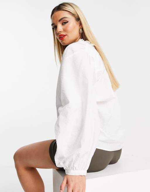 Mango puff sleeve blouse in white