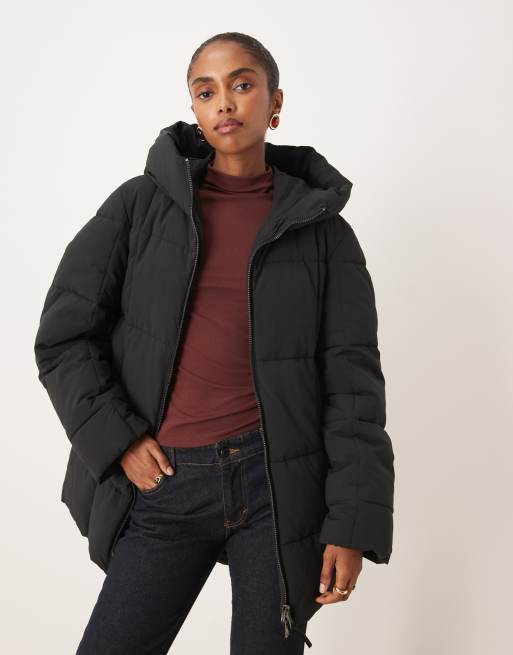 Mango puffer jacket with hood in black, 2 of 4