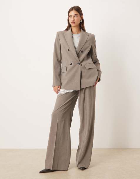 Mango - Puglia - Coordinato con pantaloni e blazer sartoriale doppiopetto grigio - view 1