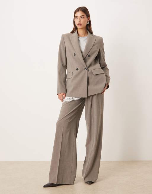 Mango – Puglia – Eleganter, zweireihiger Blazer in Grau, Kombiteil, 3 von 4