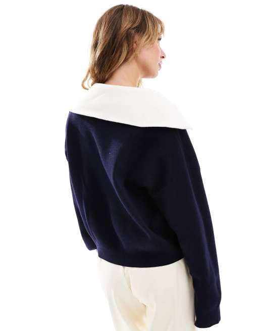 Pull femme léger grande taille bleu avec imprimé