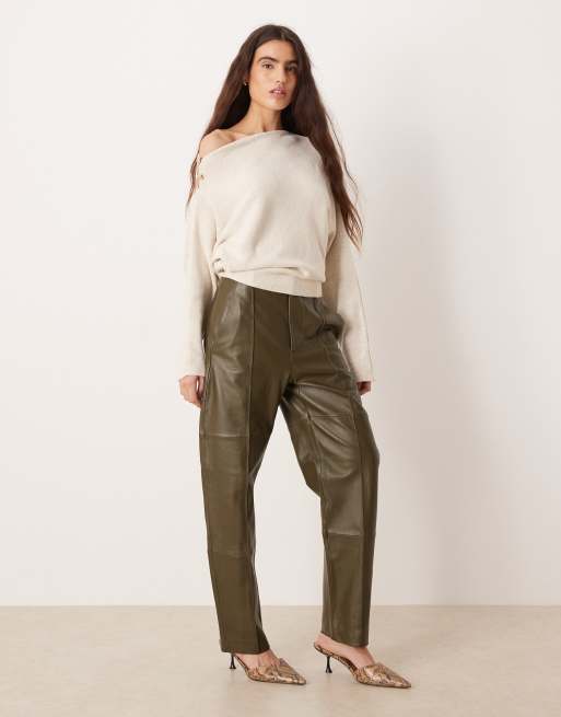 Mango - Pull asymétrique en laine mélangée avec détails métalliques - Beige, 2 de 4
