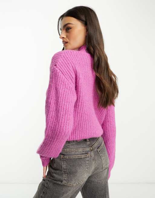 Mango Pull col montant Rose vif ASOS