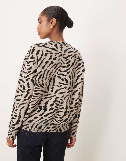 Mango - Pull col rond à imprimé zébrures, 3 de 4
