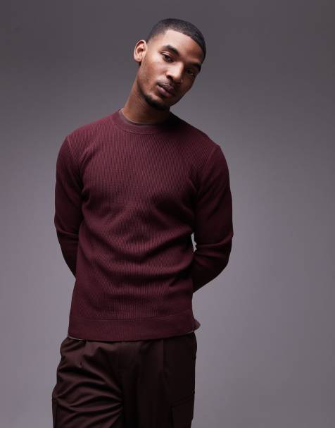 Mango - Pull col rond - Bordeaux - view 1