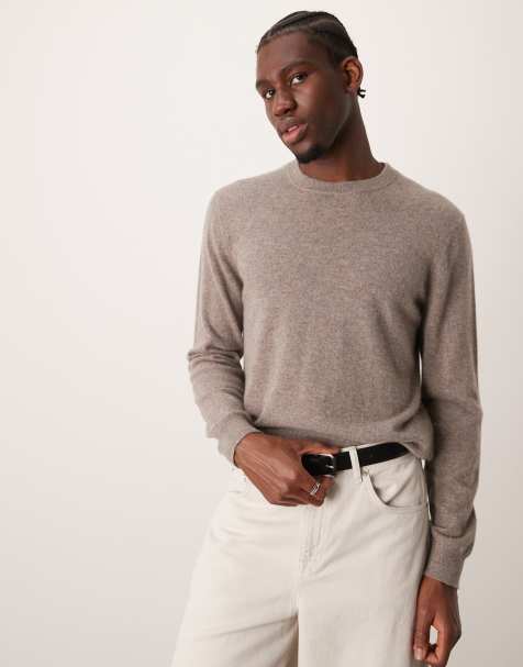 Mango - Pull col rond en cachemire - Marron - view 1