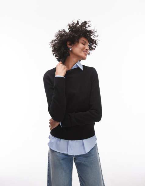 Mango - Pull col rond en cachemire - Noir - view 1