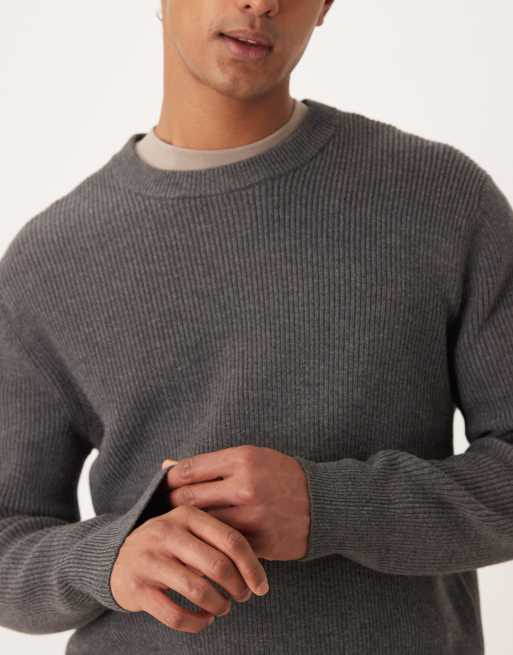 Mango Pull décontracté en maille côtelée de laine mélangée