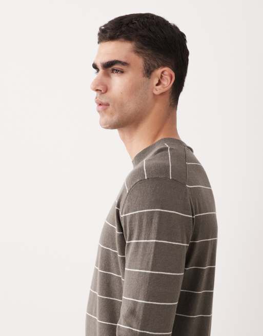 Mango - Pull décontracté en maille rayée - Marron, 5 de 5