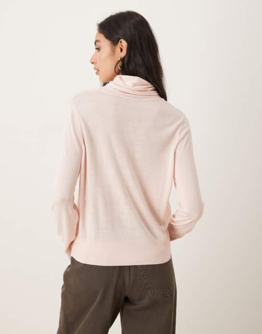 Mango - Pull en laine mélangée avec détail noué à l'encolure - Rose, 3 de 4
