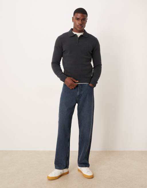 Mango - Pull en maille à col polo fendu - Bleu, 2 de 5