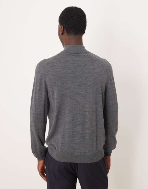Mango - Pull en maille à col zippé - Gris foncé, 3 de 5