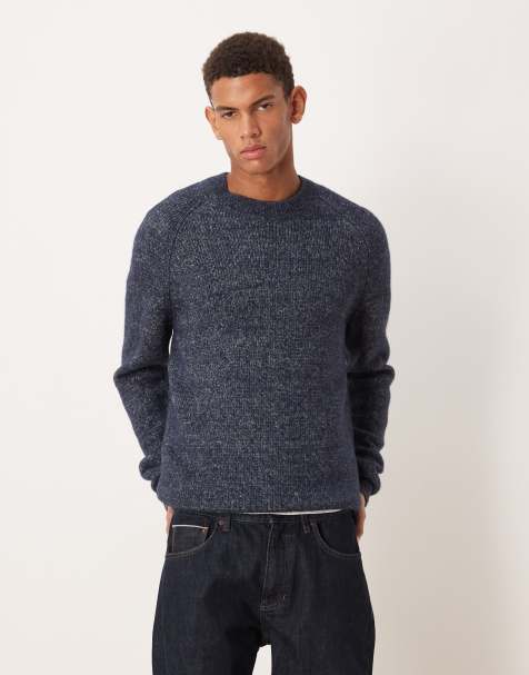 Mango - Pull en maille oversize moucheté - Bleu marine - view 1