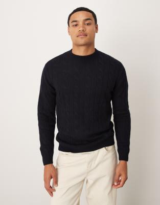 Mango - Pull en maille torsadée à détails carrés - Blanc