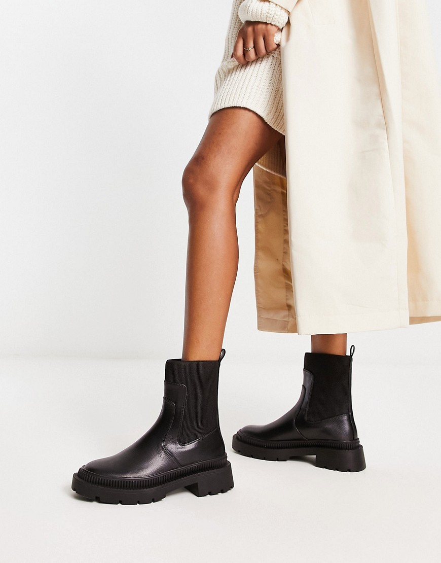 Mango pull on ankle boot in black