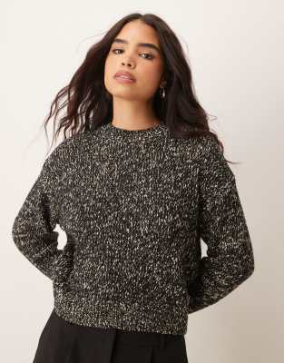 Mango - Pull oversize effet poivre et sel - Gris