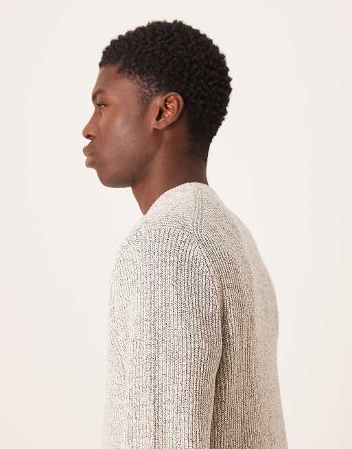 Mango - Pull ras de cou en coton épais - Naturel, 4 de 5