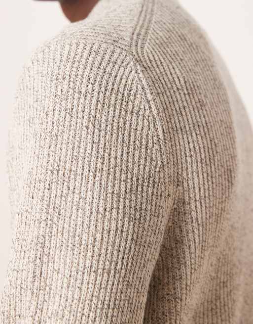 Mango - Pull ras de cou en coton épais - Naturel, 5 de 5