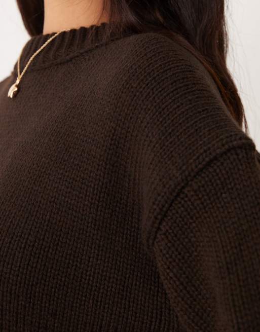 Cachemire Pull Mango Marron Mango Pull Ras De Cou Oversize Marron ASOS