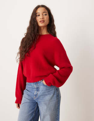 Mango - Pull ras de cou - Rouge