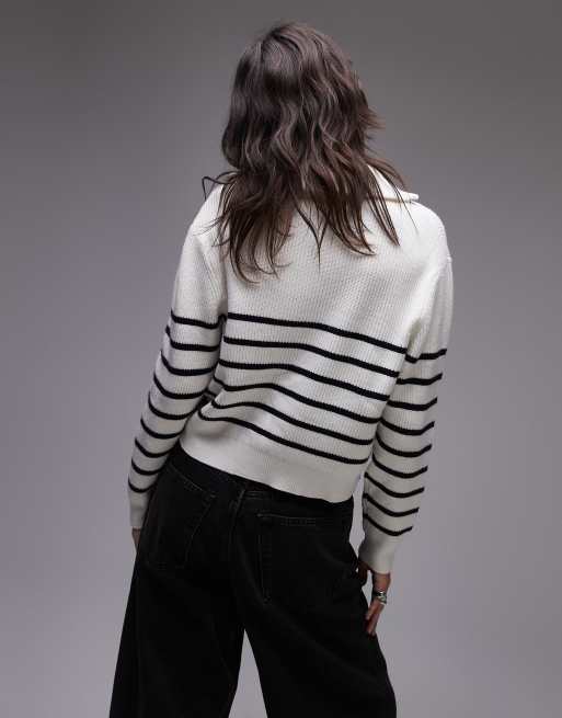Pull à rayures pour femmes en Rose