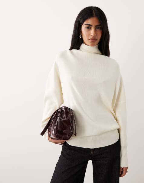 Mango – Pullover aus Wollmix in Creme mit Rollkragen - view 1