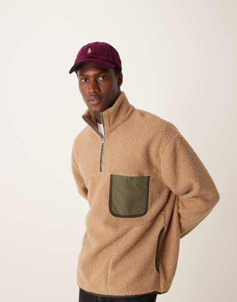 Mango – Pullover in Beige mit kurzem Reißverschluss und farblich abgesetztem Detail - view 1