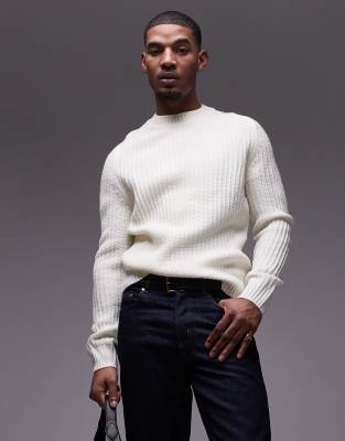 Mango – Pullover in Ecru mit Rundhalsausschnitt - view 1