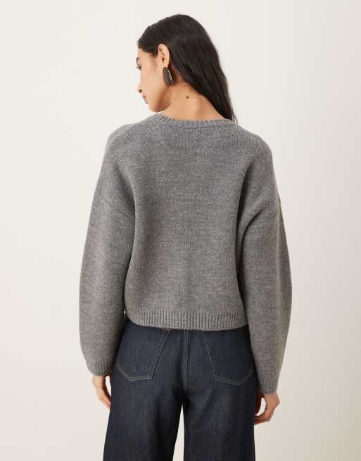 Mango – Pullover in Grau mit Rundhalsausschnitt, 3 von 4