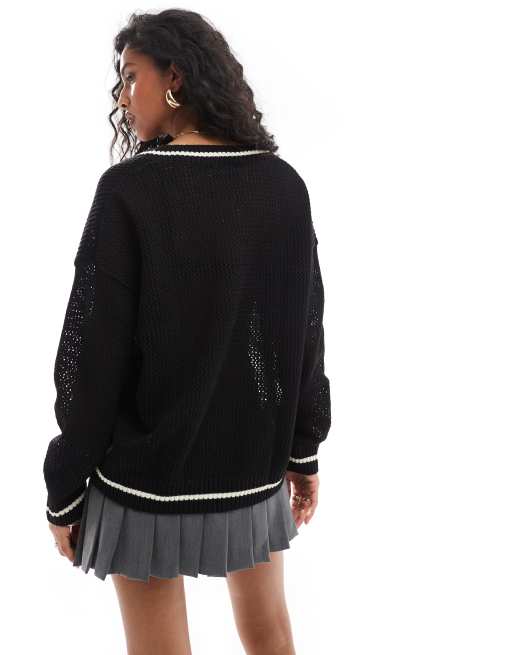 Mango – Pullover in Schwarz mit „84“-Motiv | ASOS