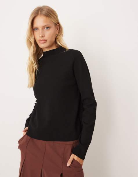 Mango – Pullover in Schwarz mit hohem Kragen - view 1