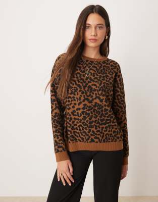 Mango - Pullover mit Leopardenmuster-Brown
