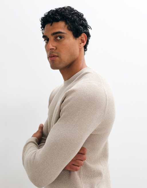 Mango Pullover mit Rundhalsausschnitt in Beige, 2 von 5