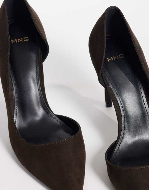 Mango pumps med hæl i brun, 4 af 4