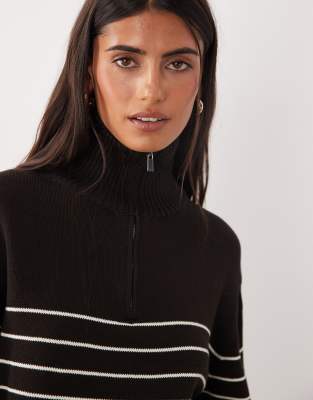 Mango Quarter Zip Sweater In Multi