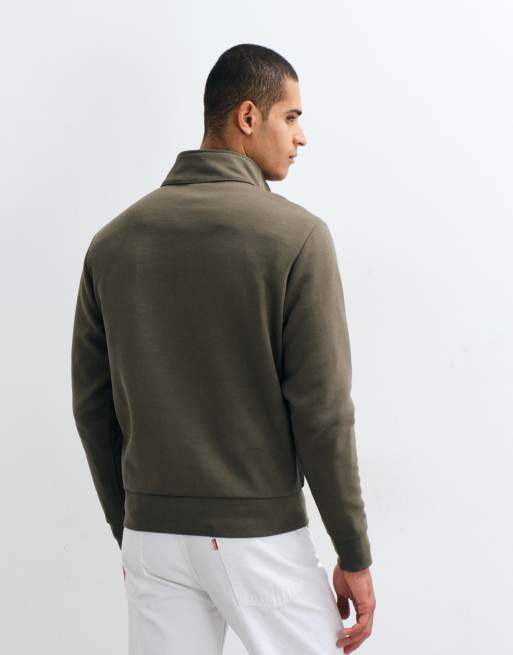 Mango quarter zip sweatshirt in khaki, 4 of 5